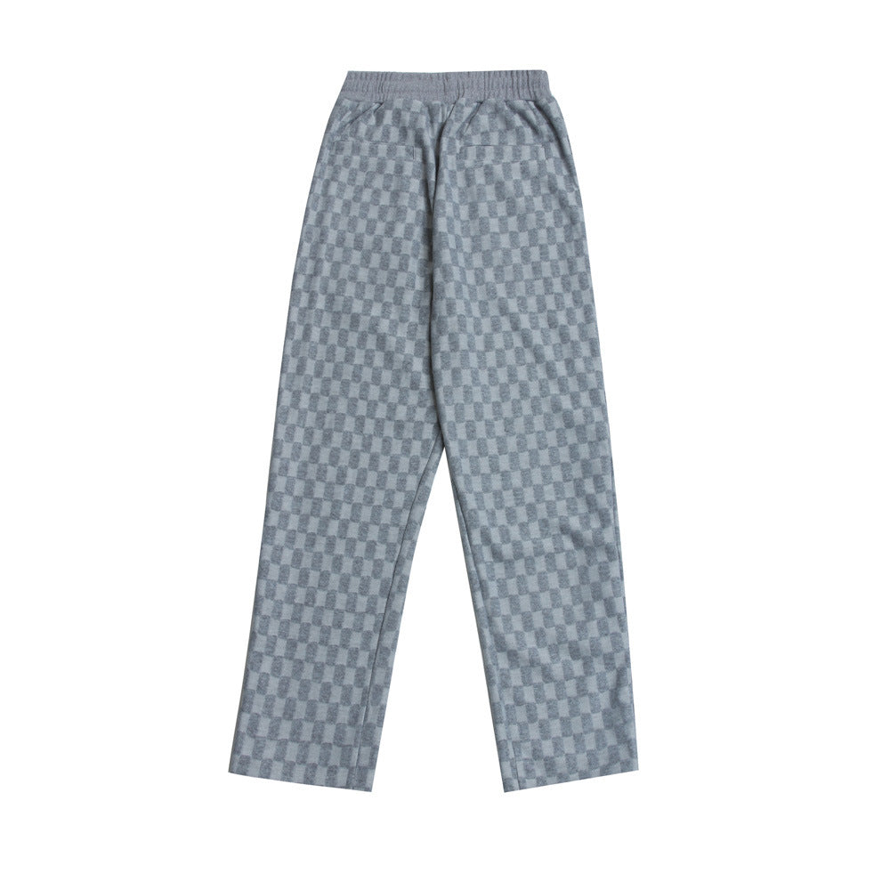 Embroidered Plaid Sweatpants - Sugar & Eddie