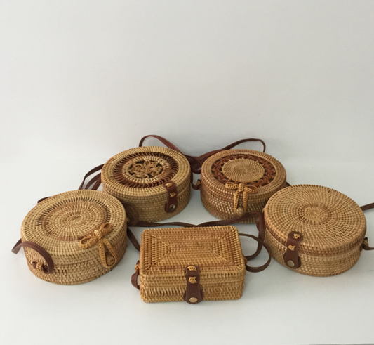 Hand-Woven Rattan Bag - Sugar & Eddie