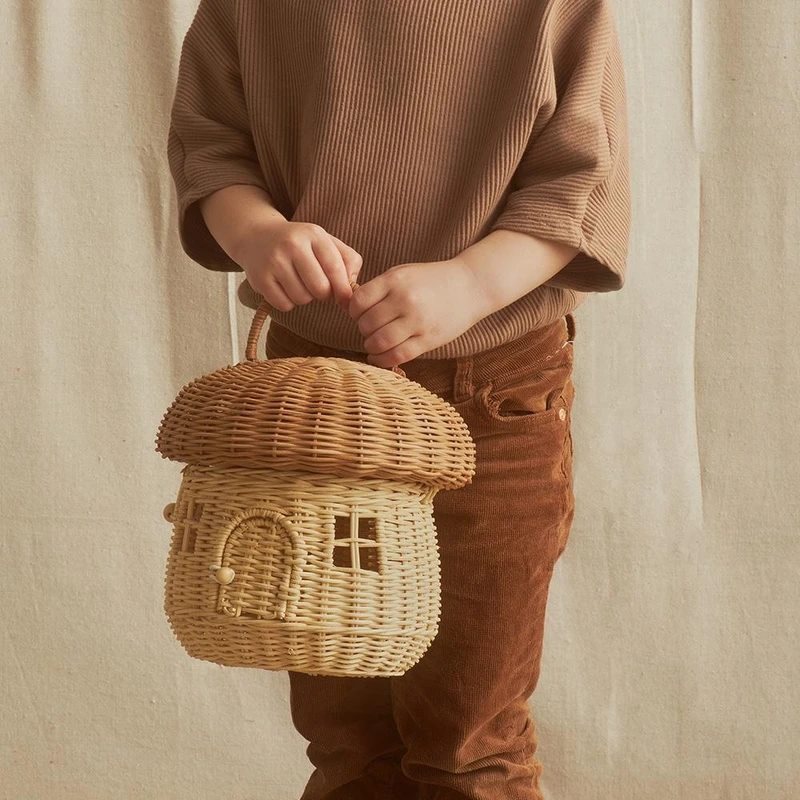 Handmade Rattan Mushroom Basket - Sugar & Eddie
