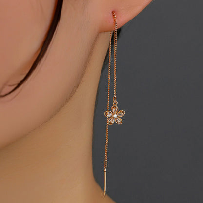 Gold Floral Copper Hardware Tassel Earring Earrings - Sugar & Eddie