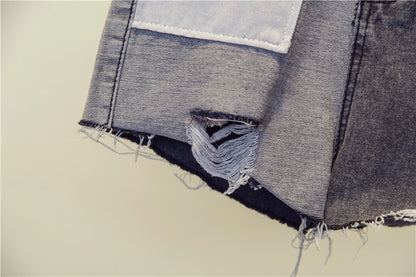 Patchwork Denim Shorts - Sugar & Eddie