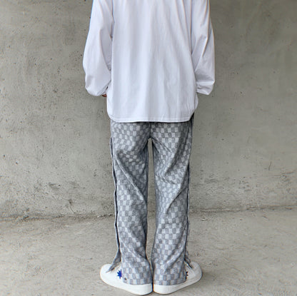 Embroidered Plaid Sweatpants - Sugar & Eddie