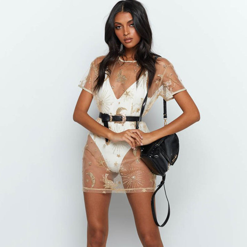 Transparent Star Mini Dress - Sugar & Eddie