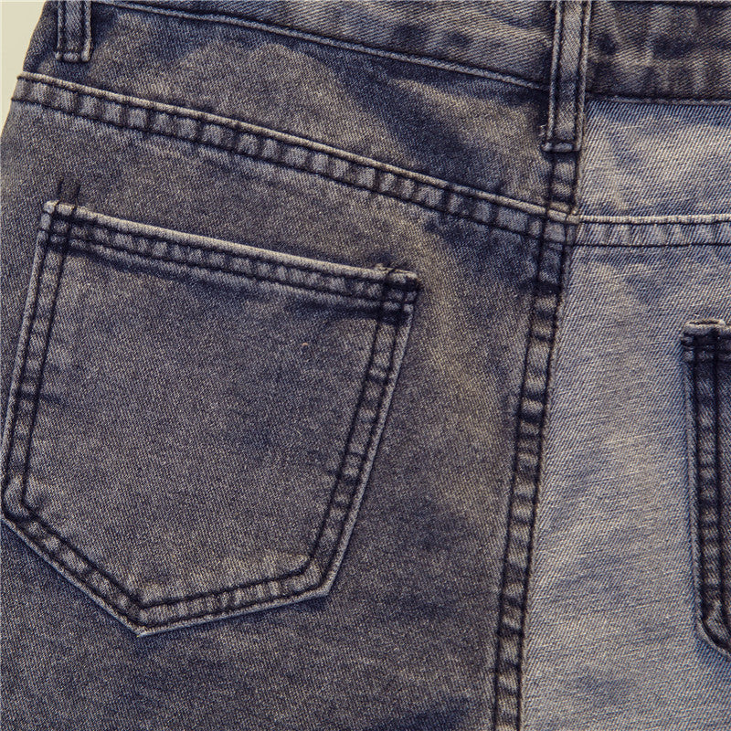 Patchwork Denim Shorts - Sugar & Eddie