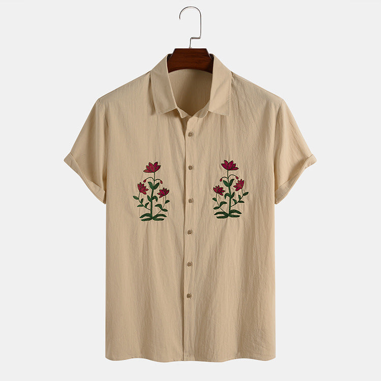 Floral Embroidered Button Up - Sugar & Eddie